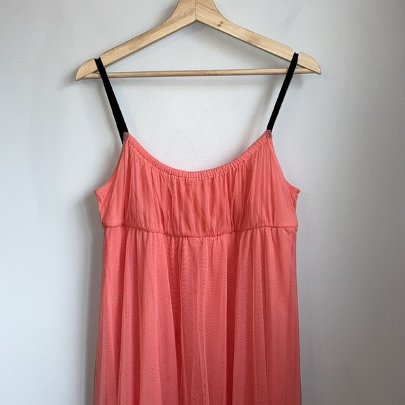 Anthropologie Maeve Tulle Midi Dress Coral SZ M - Picture 5 of 10